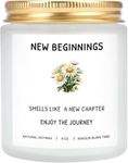 New Beginnings Gift, Good Luck/Leaving Gift for Women Men Coworkers, Lavender Scented Soy Wax Candle New Job/Home Gifts, Inspirational/Motivational Gifts, Christmas New Year Candle Gift 8oz