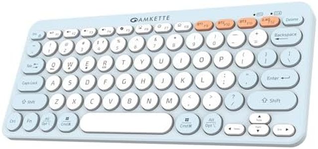Amkette New and Improved Optimus BT 4 in 1 Multi Device Wireless Keyboard/Bluetooth Keyboard | One Click Device Switching and AI Access for Windows, MacOs, Android and iOS, Dual OS Layout (Blue)