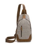 KL928 Canvas Sling Bag Crossbody Backpack Shoulder Casual Rucksack for Men Women, Leaden, Standard, Cycling