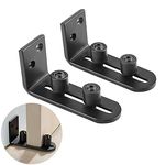 TeTupGa 2 Pack Sliding Barn Door Floor Guides, Flush Sliding Door Bottom Guide, Adjustable Wall Mount Stay Roller Sliding Kit for Different Sizes of Sliding Doors(Black)