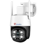 ctronics 3G/4G LTE Security Camera Outdoor, CCTV Camera Outdoor with Sim Card Included, 20M Color Night Vision, PTZ 355° 90°, Human Detection, Auto-Tracking, 2-way Talk, 24/7 Recording, IP66