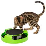 ASAB Cat Kitten Catch The Mouse Plush Motion Chase Toy For Pet Interactive Hide and Seek Hunt with Claw Care Moving Play Scratching Pad Mat Fun Exercise Toy For Active Kitten and Old Cats