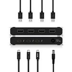 CalDigit Thunderbolt 4 Element Hub - Universal Multi-Port Hub, 4X Thunderbolt 4/USB4 Ports, 4X USB 3.2 Gen2 10Gb/s Ports, Single display up to 8K or Dual 4K 60Hz Displays, 60W Charging with 0.8m Cable