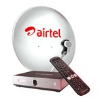 Airtel Xstream Box with Dish Antenna | Android TV Box | Pay 3600 and get 3600 Cashback| Standard Installation (Hindi Entertainment Pack)