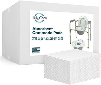 TidyCare Disposable Bedside Commode Pads for Adult Portable Toilet Chair Bucket and Bedpan | Value Pack of 240 Commode Pads | Universal Fit Absorbent Pads for Home Medical Care