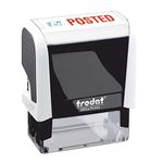 Trodat Stamp 4912 Office Printy with English Text POSTED – Self Inking, Red and Blue Ink, 18 x 46 mm