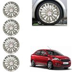 Autopearl Car Full Silver Wheel Cover Caps 14" Press Type Fitting for Ford Figo Aspire