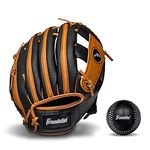 Franklin Sports unisex teen Right Hand Throw Franklin Sports Kids Baseball Gloves RTP Child s Tball Glove Ball Set Boys Girls Teeball Mit, Tan, 9.5 US