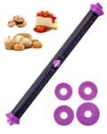 23.6 inch Adjustable Silicone Rolling Pin Dough Roller with Thickness Rings Guides for Baking (Purple) by PROKITCHEN