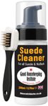 The Leather Clinic Suede & Nubuck Cleaner Foam 150ml for Shoes, Boots, Sandals, Trainers | Clean & Protect Dirt & Stains | Includes 3 Sided Suede Brush & Cleaning Cloth