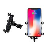 Sunvie Invisible Car Phone Holder, Rotatable Air Vent Cell Phone Mount with Gravity Bracket, Universal Vehicle Air Outlet Anti-Shake Mobile Phone Clip for Dashboard and Air Vent (Round)