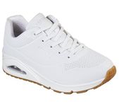 Skechers Women's Uno Stand on Air Sneaker, White With Rubber Sole, 5.5 UK