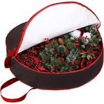 Ram® Black Large Christmas Wreath Storage Bag Waterproof Xmas Storage Bag With Zip And Handles Suitable For 30 INCHES