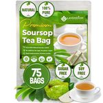 Lavendium, Premium 75 Soursop Leaf Tea Bags, 100% Pure from Soursop Graviola Leaves. Made with Eco-Conscious Tea Bags, Soursop Leaf Herbal Tea. No Sugar, No Caffeine, No Gluten, Vegan.