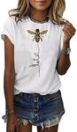 Pfvkeree Womens Cute Bee Graphic Te