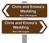 Personalised Wedding Day/Reception/Party Printed Direction arrow signs