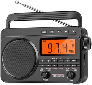 Jazmm NOAA Weather Alert Radio,Digital AM FM Shortwave Radio with Best Reception,4000mAh Rechargeable Portable AM FM Radio,Support SD Card and USB MP3 Player,Powered by 4D Battery for Emergency