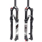 BUCKLOS 26/27.5/29 Travel 120mm MTB Air Suspension Fork, Rebound Adjust 1 1/8 Straight/Tapered Tube QR 9mm Manual/Remote Lockout XC AM Ultralight Mountain Bike Front Forks