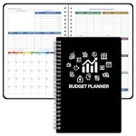 Budget Planner - A5 Monthly Financial Organizer Planner with Expense Budget Book/Expense Tracking Notebook/Accounting Book to Manage Your Money Effectively, Start Anytime, 1 Year Use, Black