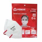 VENUS V-4400 NIOSH Certified N95 Mask, Pack of 10, Unisex White Color Fold Flat Design Anti-Pollution Mask, Protects Against Dust, Bacterial & Viral agents