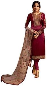 Delisa Indian/Pakistani Fashion Dresses for Women P0 (Maroon, LARGE-42)