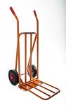 Ollies Trolleys OT1001W4 Very Heavy Duty sack truck barrow 300Kg capacity orange, Solid Tyre Wheels