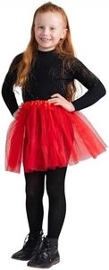 Dress Up America Tutu for Girls - 4 Layered Tulle Ballet Tutu Skirts - Princess Tutu for Children and Toddlers - 15" Tutu Skirt (Red