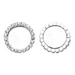 Rhinestone Bottle Caps 1 inch Round Rhinestone Tray Silver Setting Pack of 20 (Clear)