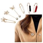 Brooch Pin, Neckline Safety Pin, Small Brooches for Women, Brooch Safety Pins for Women Girls, 6 PCS Brooches and Pins for Women Girls Clothing Dresses Decoration Accessories