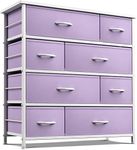 Sorbus Dresser with 8 Drawers - Furniture Storage Chest for Kid’s, Teens, Bedroom, Nursery, Playroom, Clothes, Toys - Steel Frame, Wood Top, Fabric Bins (Purple)
