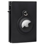 GAOCHALE Apple Airtag Wallet | Minimalist Pocket-Sized Genuine Leather Credit Card Holder With Rfid Technology | Slim Money Clip And Wallet For Men | Accessory And Case For Apple Air Tag