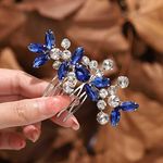 Catery Blue Crystal Bride Wedding H