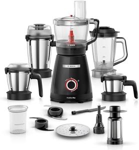 Bosch PureMixx Plus 800W | Mixer Grinder + Food Processor | 5 Jars | 40+ Functions | Atta Kneading, Chopping, Slicing | Coarse Grinding | Hands Free Operation | 7 Year Motor Warranty (MP8515A1KI)