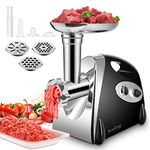 Nestling® Electric Meat Mincer Grinder and Sausage Maker,Powerful 2800 Watt Copper Motor,Stainless Steel Meat Grinder & Sausage Stuffer,3 Different Cutting Plates,Sausage & Kubbe Kit