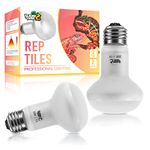 LUCKY HERP Intense Heat Lamp Bulbs for Reptiles 50W 2 Pack, UVA Daylight Reptile Heat Lamp, Reptile Basking Heat Light Bulb for Amphibian, Tortoise, Bearded Dragon, Lizard, Turtle, Snake