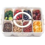 Shopwithgreen Air-tight Snack Box Containers, Divided Serving Tray with Lid, Veggie Tray Snackle Box Charcuterie Board with Lid (8 Inside Containers Dishwasher Safe)