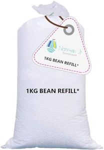 NORMAN JR Premium Virgin Grade Thermocol Balls Refill for Pillows, Sofa, Bean Bags, Soft Toys & Beans for Bean Bag Refill 1 Kg (White)