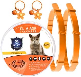 DOINEUFL 2 Pack Collar for Cats, Cat Collar to Prevent Infections, 15in Safe Waterproof Adjustable Cat Collars with Bell, Age over 7 Weeks, Contains Natural Essential Oils (Orange)