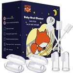 Little Fox [60 Pcs] Baby Oral Cleaner +2 Pcs Finger Toothbrush with Cases, Baby Tongue Cleaner, Newborn Toothbrush, Disposable Tongue and Gum Cleaner, Infant Oral Care and Cleaning for 0-36 Month Baby