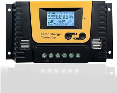 20A Contrôleur de Charge Solaire 12V 24V 36V 48V Identification Automatique,Régulateur Charge Solaire 20A Convient MAX 1040W panneaux solaires, compatible Gel Sealed Flooded et la batterie au lithium