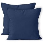 Encasa Homes Cushion Covers 2pc set (50 x 50 cm) - Scotch Blue - Solid Dyed Cotton Canvas, Decorative Large Square Colourful Washable Throw Pillow Cases for Living Room, Sofa, Bedroom, Home & Hotel