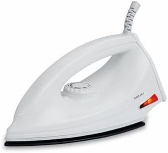 Bajaj DX-6 1000 Watts Dry Iron | Advance Soleplate And Anti-Bacterial German Coating Technology | Thermol Fuse Safety | Auto Shut-Off | Cool Touch Body | 2 Yr Warranty 【White】