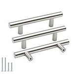 goldenwarm 15 Pack Cabinet Handles Brushed Nickel 3 in Drawer Pulls Kitchen Hardware Cabinet Handles and Knob Brushed Nickle T Bar Furniture Door Drawer Pull Knobs