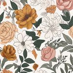 Kalafona Peel and Stick Wallpaper,Vintage Floral Wallpaper, Self-Adhesive Removable Prepasted Renter Friendly Wallpaper for Apartment Bedroom Cabinet Wall Decor,Contact Paper,17.32"x197",CAEF08-5