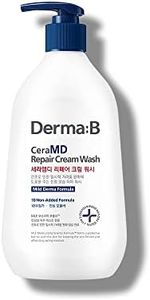 Derma B CeraMD Repair Cream Wash, Unscented Fragrance Free Creamy Face & Body Cleanser for Dry Sensitive Itchy Skin, Deep Moisture Paraben-Free Body Wash, Cream to Foam Cleanser, 13.5 Fl. Oz., 400ml