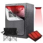 iDOTODO Full Body Portable Personal Infrared Saunas for Home, 2 Person Sauna Tent, at Home Sauna， Portable Infrared Sauna Two-Person Sauna Tent with 2 Foldable Chairs, Remote Control