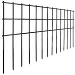 Getlay Animal Barrier Fence 25ft(L) x15in(H),10Pack Black No Dig Fence,Anti-Rust Metal Fence for Dog Rabbit,Underground Decorative Garden Fencing, Dog Digging Deterrent for Outdoor Yard Patio