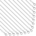 Selizo 30 Pack Necklace Chain Silver Plated Necklace Chains Bulk Cable Chain Charms for Jewelry Making, 1.2 mm (18 Inches)