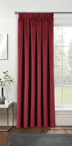 Enhanced Living Velvet Red Thermal 100% Blackout Door Curtain Panel with Tape Top - 66 x 84 Inch (168 x 214cm) - Supersoft Energy Saving & Noise Reducing Curtain for Living Room & Bedroom.