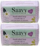 Saavy Naturals 2 PACK Baby Chamomile 3.5 oz Baby Bar Soap | Organic Skin Care for Infant Bath Time with Shea Butter & Moringa | Baby Shower Gifts |